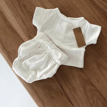 Load image into Gallery viewer, 2019 linen casual sets Tops+shorts
