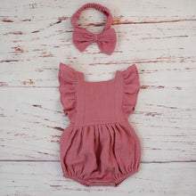 Load image into Gallery viewer, Ruffle Baby Girl Rompers Organic Cotton
