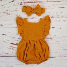 Load image into Gallery viewer, Ruffle Baby Girl Rompers Organic Cotton