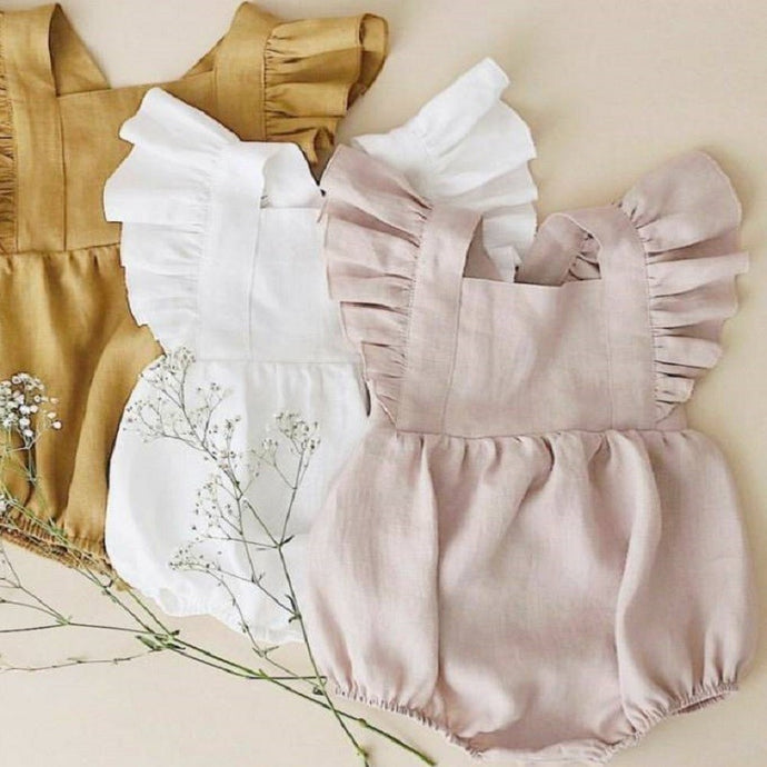 Baby Girl Romper Clothes Linen Summer